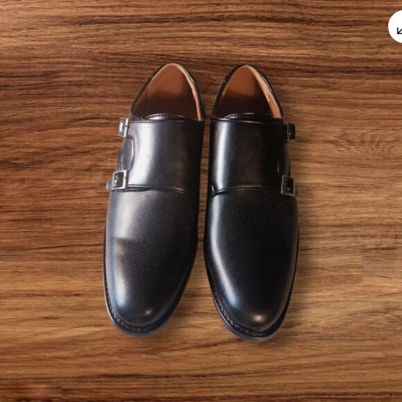 New York & Company Terry Men's Size 10.5 Double Monk Strap Dress Shoes Black New - Picture 12 of 14